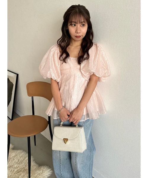 WEB限定カラー】3wayシアージャガードペプラムブラウス WEB限定カラー】3wayシアージャガードペプラムブラウス