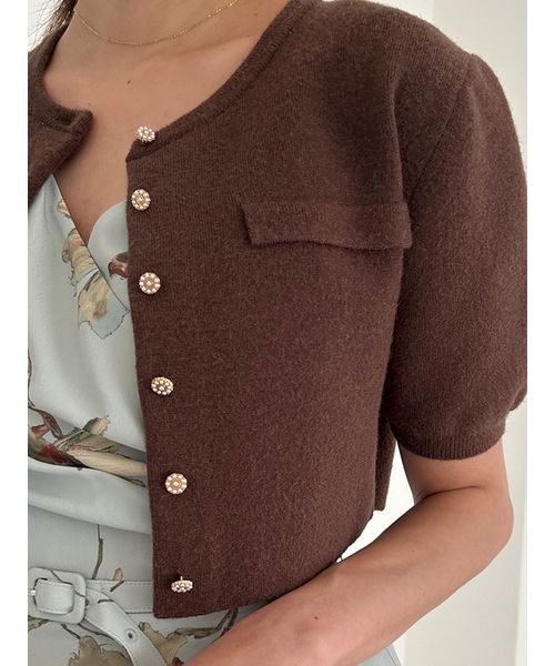 【ナ@】【新品未使用】スナイデル　クロップドハーフスリーブカーディガン SNIDEL カーディガン クロップドハーフスリーブカーディガン