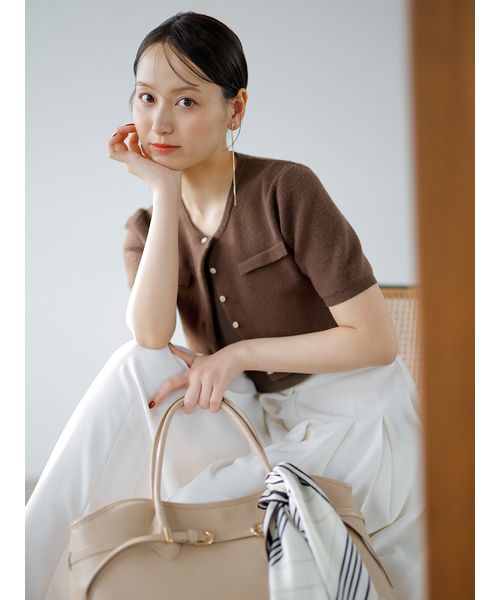 クロップドハーフスリーブカーディガン(507805792)｜阪急百貨店