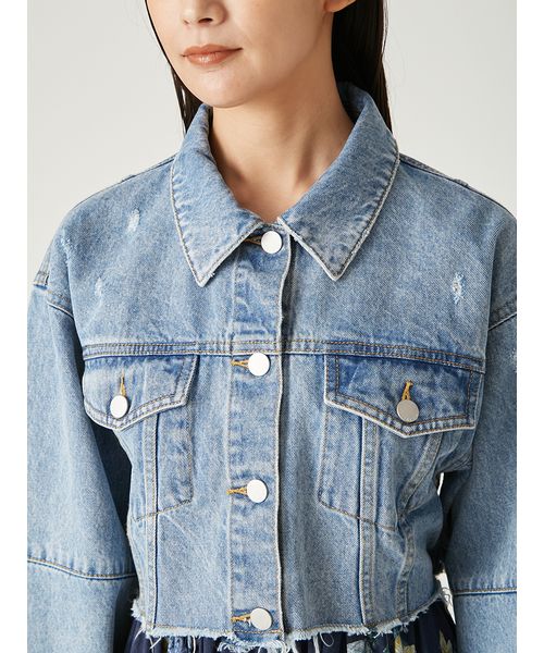 ok.soon クロップドデニムジャケット croped denim jacket blue | ok.soon