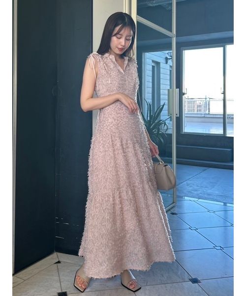 00サイズ】フリンジジャガードティアードワンピース(507812754