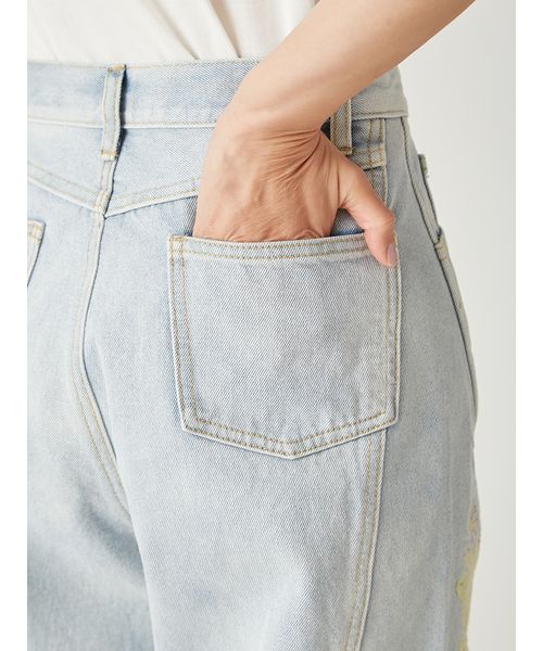 フラワーエンブロイダリーデニムパンツ(507812765)｜阪急百貨店