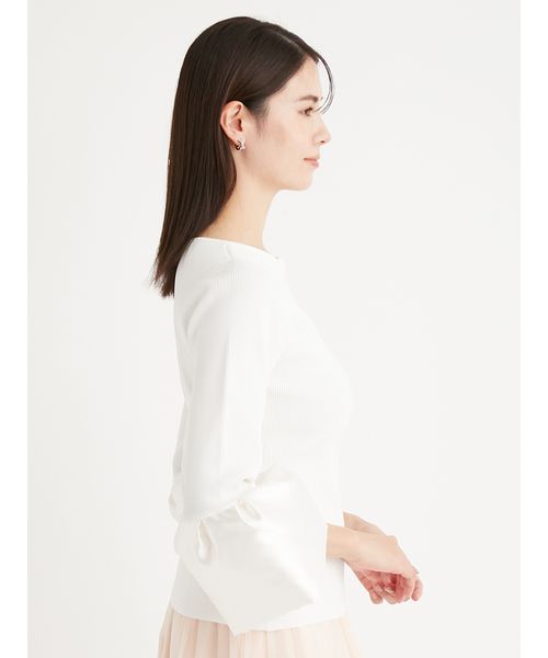 ベルスリーブリブニットプルオーバー(ニットプルオーバー)｜TOPS