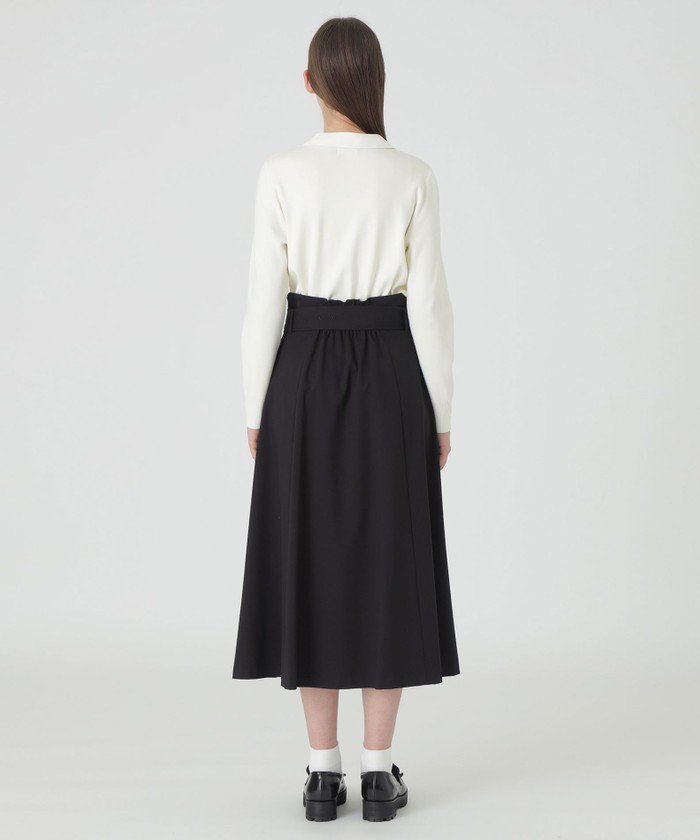 ファインツイルストレッチトレンチスカート（スカート）｜BLUE