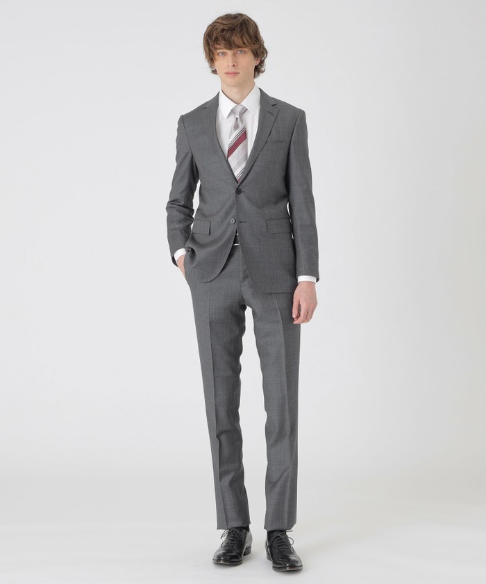 【GIEVES&HAWKES】 GREY WOOL シャークスキン スーツ グレーシャークスキンスーツ(507802554)｜HANKYU MEN'S / 阪急メンズ