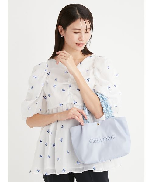 プリュム】フリルラメ刺繍トートバッグ(S)(507828865)|阪急 プリュム】フリルラメ刺繍トートバッグ(S)(507828865)|阪急