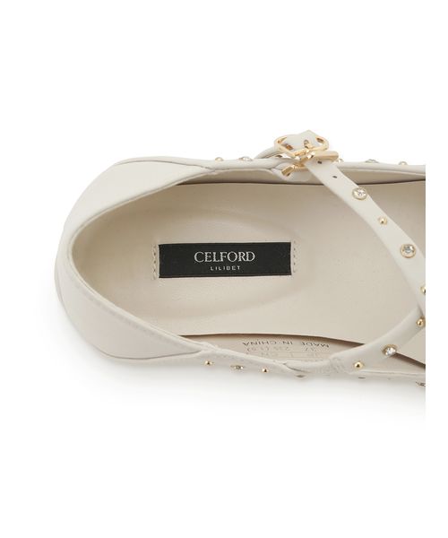 CELFORD リュタン ビジュースタッズクロスベルトフラットシューズ CELFORD｜【リュタン】ビジュースタッズクロスベルトフラット