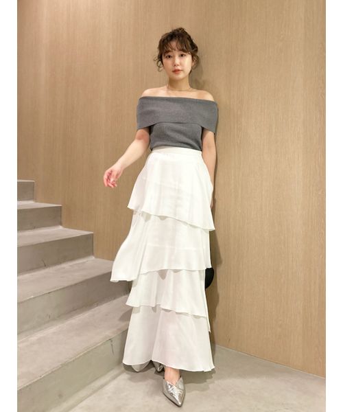 【値下げ 7,600円→7,300円 】 d.i.a. オフショルダートップス サイドギャザーオフショルダーカットソー