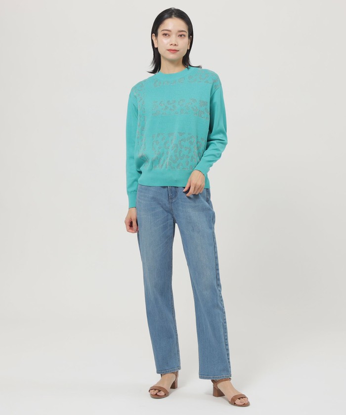 ニット セーター 「L」「ウォッシャブル」イニシャルパンサージャカードニット レディース L】【ウォッシャブル】イニシャルパンサージャカードニット