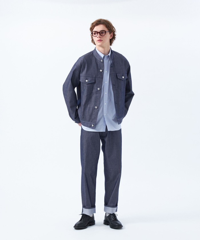 ポリエステルチノ/デニム スタンドカラージャケット(507583912