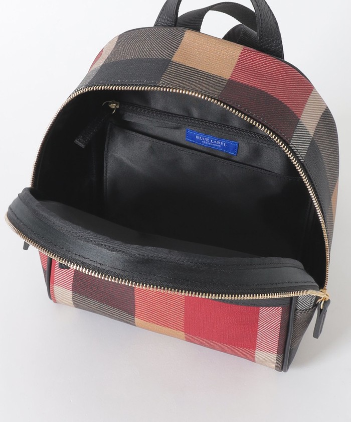 【美品】BLUE LABEL CRESTBRIDGE チェックPVCバックパック クレストブリッジチェックPVCバックパック（バッグ）｜BLUE