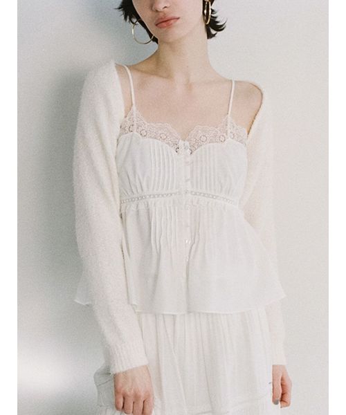 【らら★ 】SNIDEL ボレロ×レースキャミセットアップ CORAL らら☆様専用 】SNIDEL ボレロ×レースキャミセットアップ CORAL