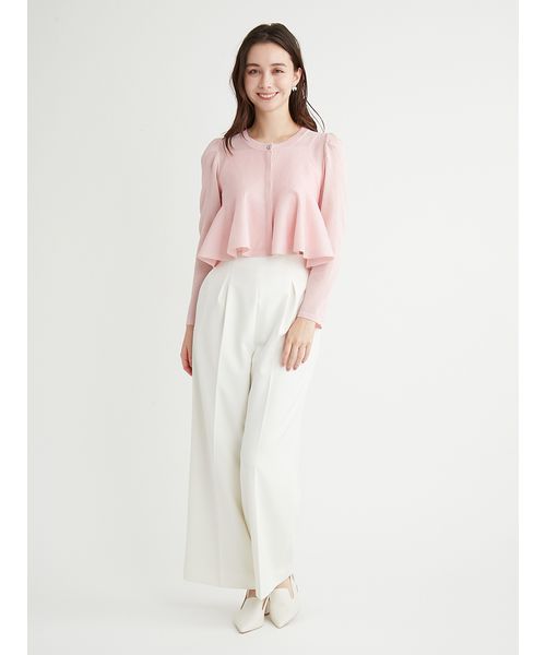 celford クロップドペプラムカーディガン 完売品 クロップドペプラムカーディガン(ニットプルオーバー)｜TOPS