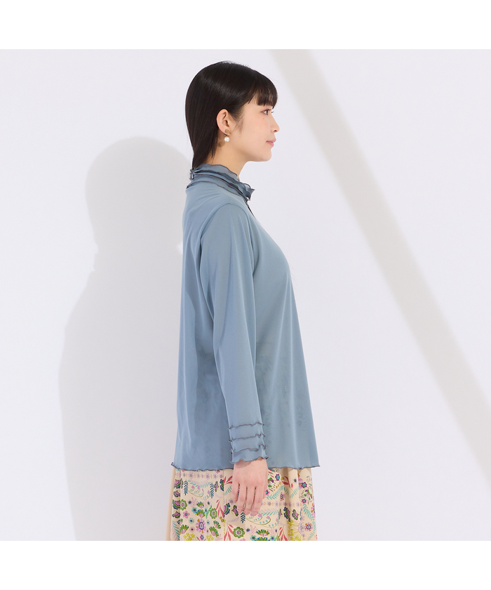 ワイズメッシュ　ハイネックフリルTシャツ ワイズメッシュ ハイネックフリルTシャツ (507840172)｜阪急