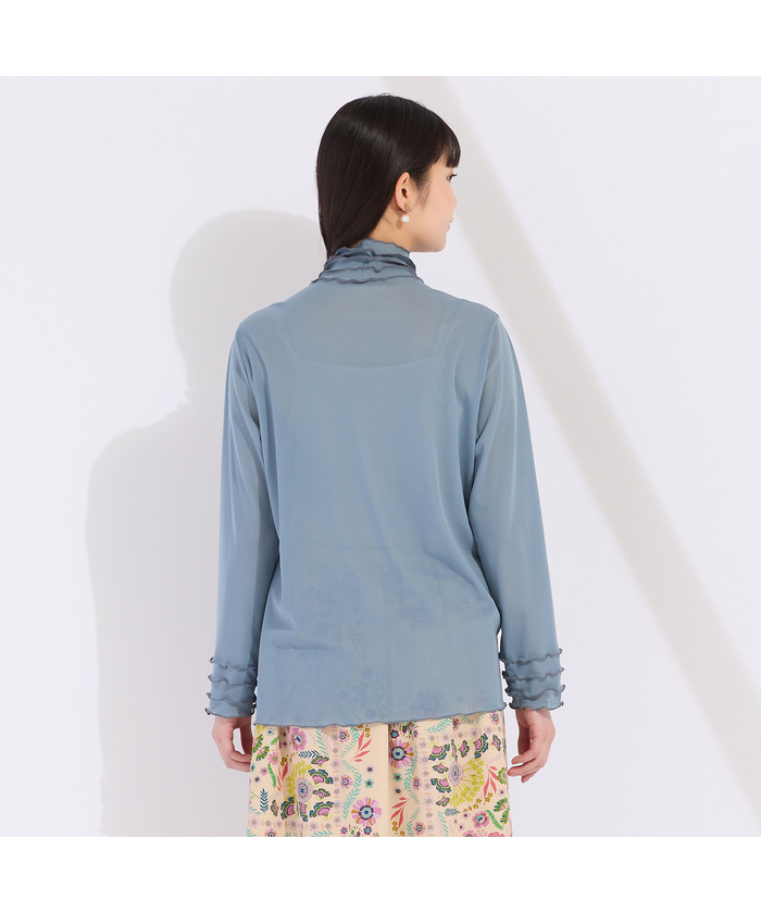 ワイズメッシュ　ハイネックフリルTシャツ ワイズメッシュ ハイネックフリルTシャツ (507840172)｜阪急