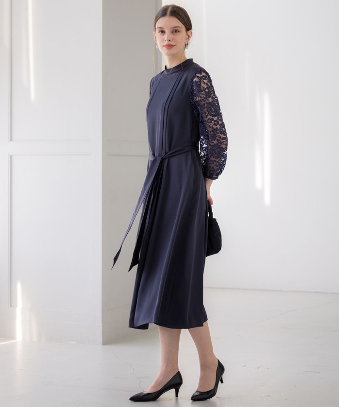 未使用級☆25SS23区【APPLAUDIR】ノーブルサテン レースコンビドレス 23区｜【APPLAUDIR】ノーブルサテン レースコンビドレス