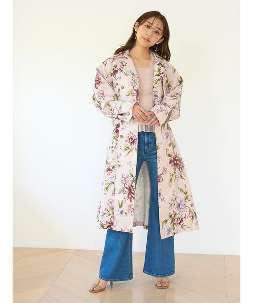 worder visitor トレンチコート　花柄 worder visitor トレンチコート 花柄 - メルカリ