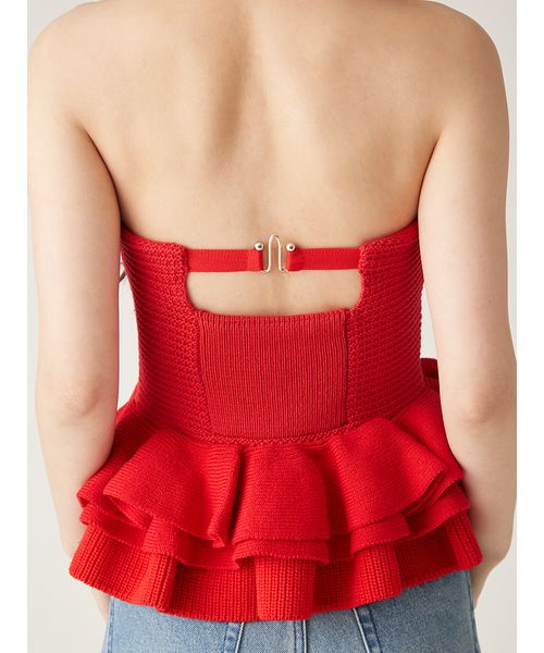 ラッフルフリルベアニットトップス ラッフルフリルベアニットトップス｜リリーブラウンの通販