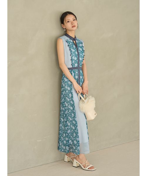 【関税込】ダイアン★素敵★シフォン ワンピース ギャザーシェイプロングシフォンワンピース（ドレス）｜Lace