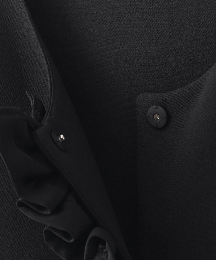 TO BE CHIC ベルスリーブフリルコート ブラック トゥー ビー シック TO BE CHIC ベルスリーブフリルコート