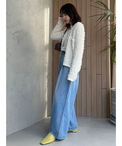 WEB限定00サイズ】ルーズフィットタックバギーデニムパンツ