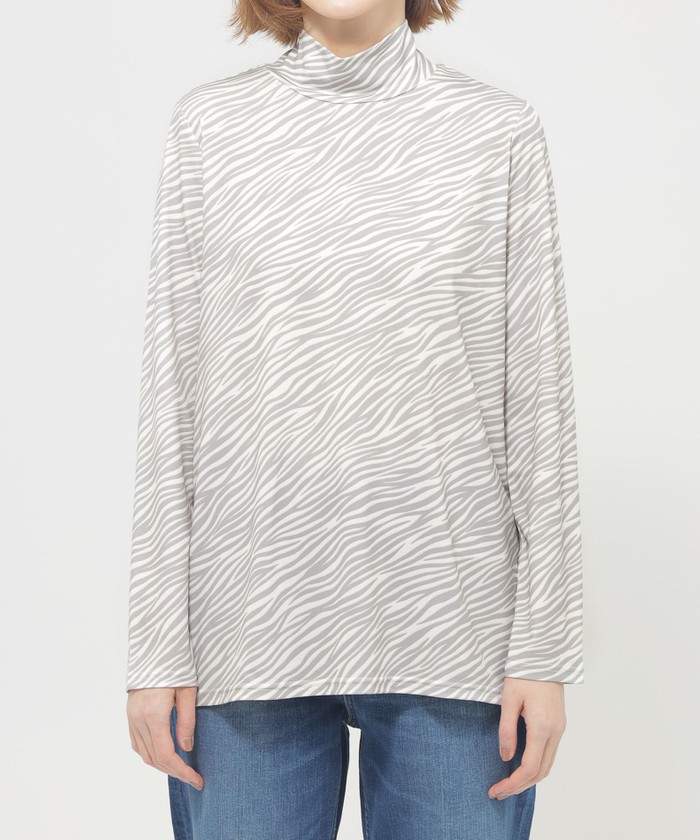 ハイネックエッジコート 557COM10 Size1 L】【ウォッシャブル】ゼブラプリントハイネックカットソー(507890258