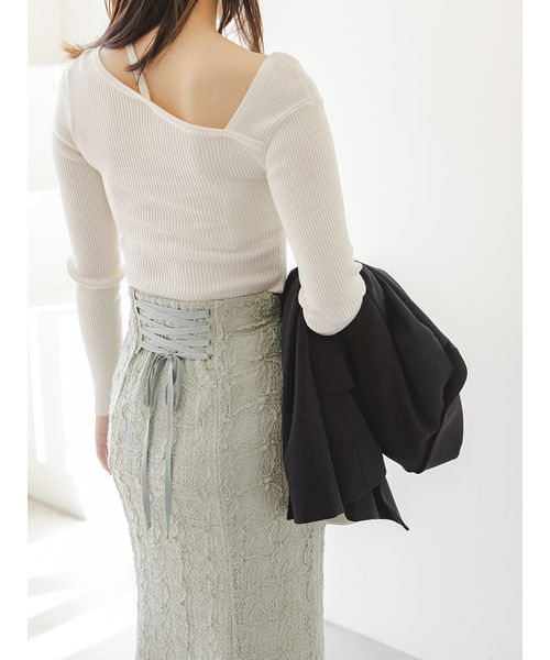 SNIDEL アシメデザインニット アシメトリーデザインニット(ニット)｜トップス｜SNIDEL