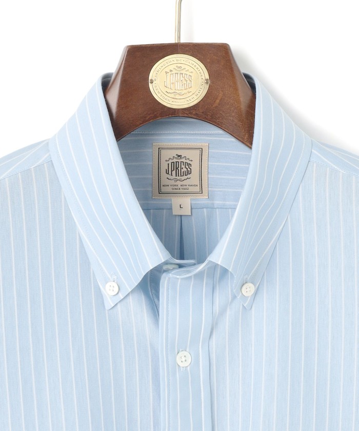 KANEMASA JERSEY】ストライプジャージ ボタンダウンシャツ / J