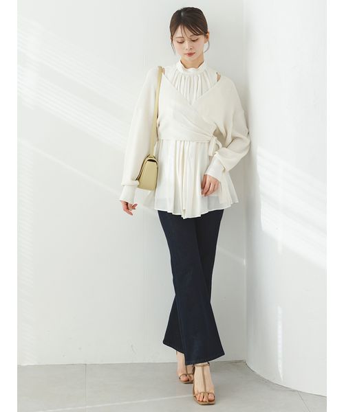 今期 美品✨SNIDEL スナイデル　カシュクールカーデセットブラウス カシュクールカーデセットブラウス(ニット)｜トップス｜SNIDEL