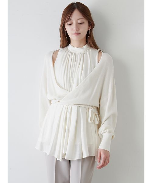 今期 美品✨SNIDEL スナイデル　カシュクールカーデセットブラウス カシュクールカーデセットブラウス(507933669)｜阪急百貨店公式