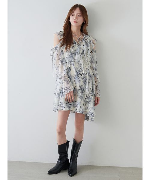 Sustainableプリントフリルミニワンピース(507840462)｜阪急百貨店公式