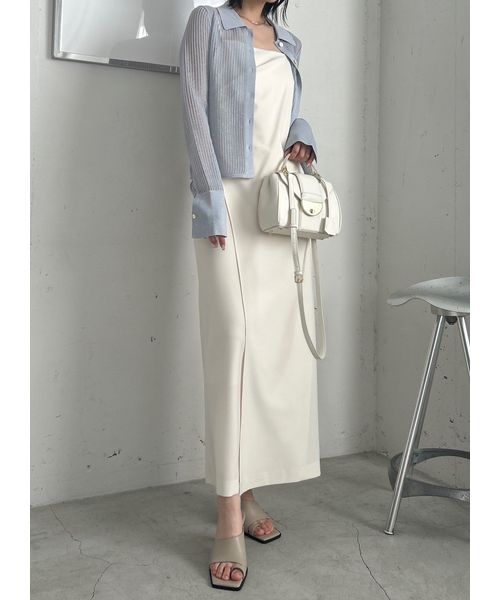【新品】FRAY I.D ストライプメッシュポロカラーニット ストライプメッシュポロカラーニット | フレイ アイディー(FRAY