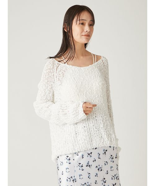 送料関税込★Rohe★リブニット・コットンブレンド・トップス 袖口金釦リブニット: トップス｜ハニーズ公式通販