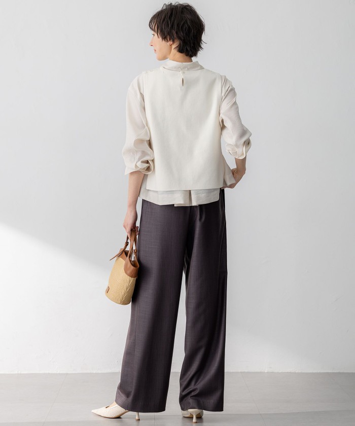 洗える】エンブロイダリーレース ニットベスト(507974394)｜阪急百貨店