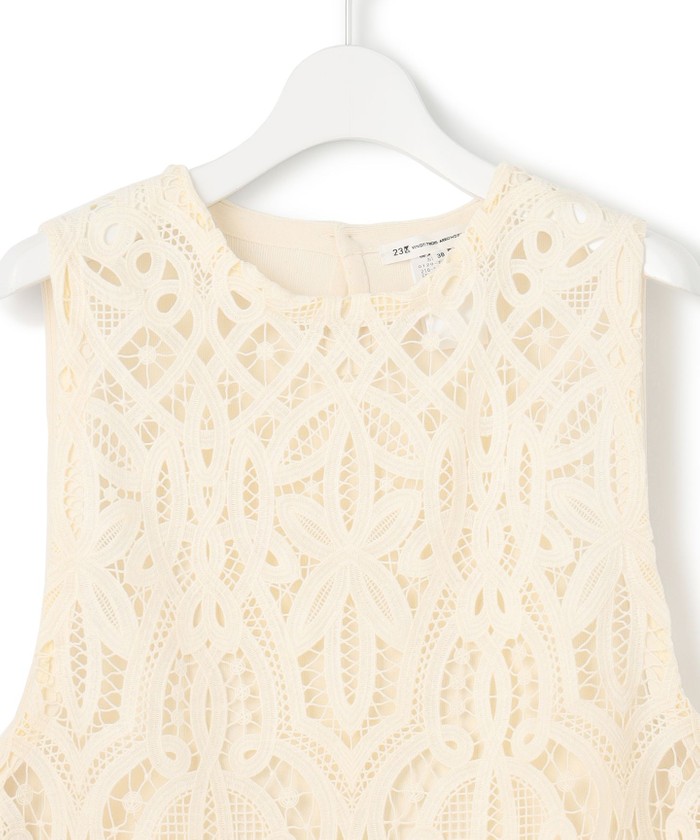 洗える】エンブロイダリーレース ニットベスト(507974394)｜阪急百貨店
