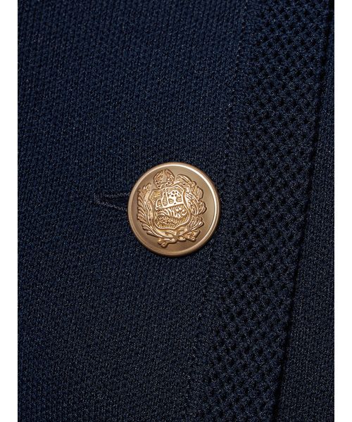 CELFORD ネイビー トリムデザイン エンブレムカーディガン