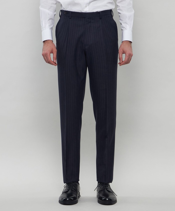 ウールシルク チョークストライプスーツ(507882131)｜HANKYU MEN'S