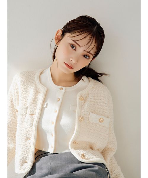 SNIDEL スリーブファーカーディガン SNIDEL (スナイデル) スリーブファーカーディガン