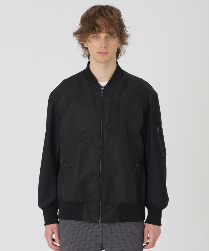 極美品ブラックレーベルクレストブリッジ リモンタ社製　ナイロンジャケット M BLACK lab.】LIMONTAナイロンハイブリッドMA－1ジャケット