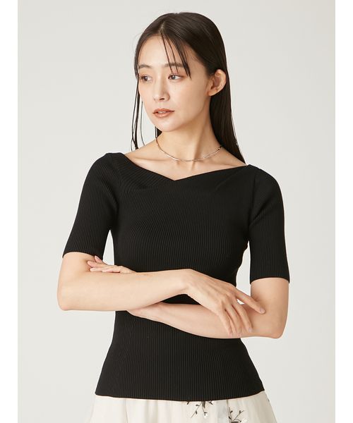 タックドレープデコルテリブニット(507993335)｜阪急百貨店公式