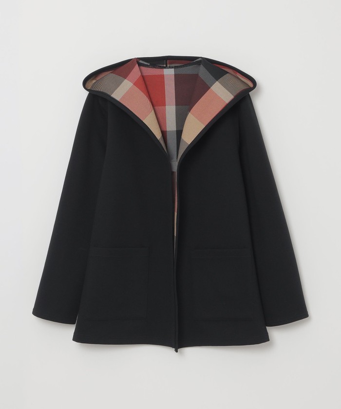 クレストブリッジチェックリバーシブルダンボールミディ丈コーディガン