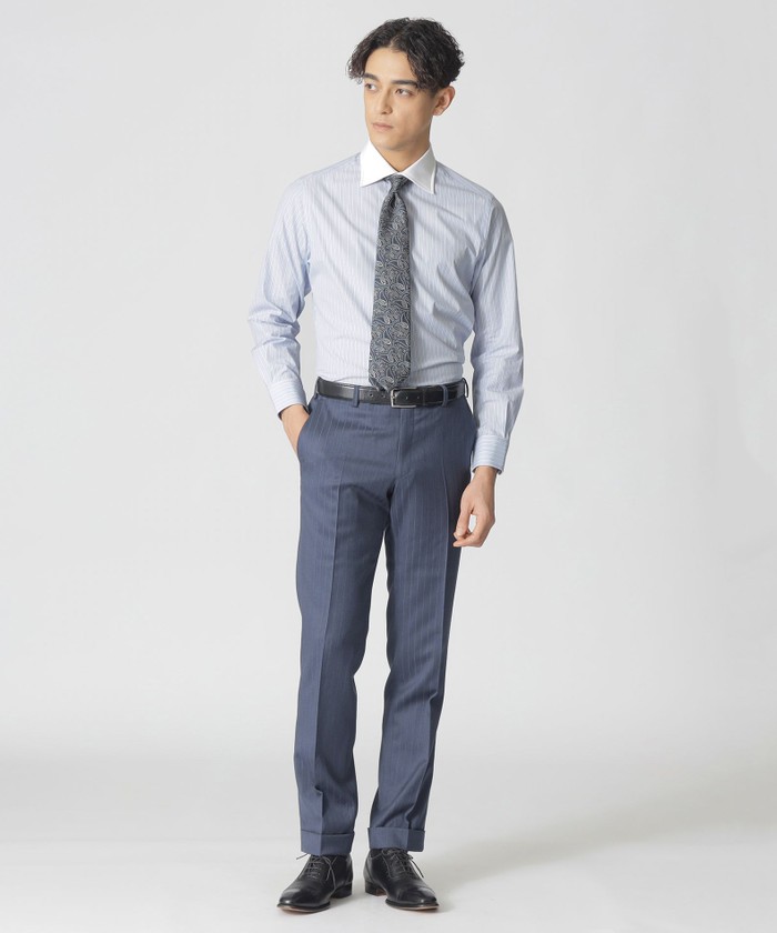 クレリック ストライプ柄ドレスシャツ(507892689)|HANKYU MEN'S クレリック ストライプ柄ドレスシャツ(507892689)|HANKYU MEN'S