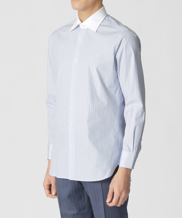 クレリック ストライプ柄ドレスシャツ(507892689)|HANKYU MEN'S クレリック ストライプ柄ドレスシャツ(507892689)|HANKYU MEN'S