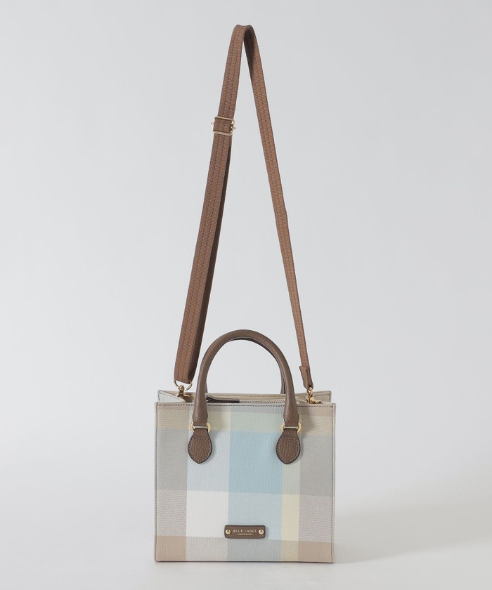 クレストブリッジ キャンバストート レザー チェック 2way ショルダーバッグ クレストブリッジチェックキャンバススクエアミニトート(507937419