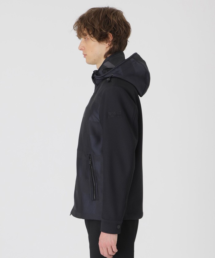 BLACK lab.】シャドーチェックハイブリッドパーカー(507952825