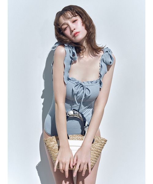 Lily brown ショルダーリボンスウィムウェア ブルー ショルダーリボンスウィムウェア(508014435)|阪急百貨店公式