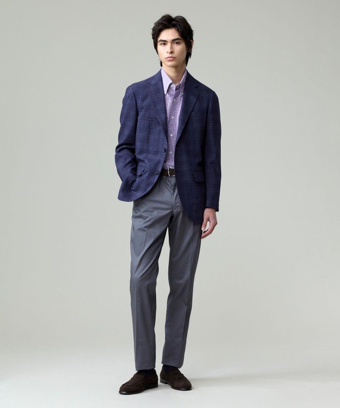 WEB・一部店舗限定】ウールリネンチェック ジャケット(508032635