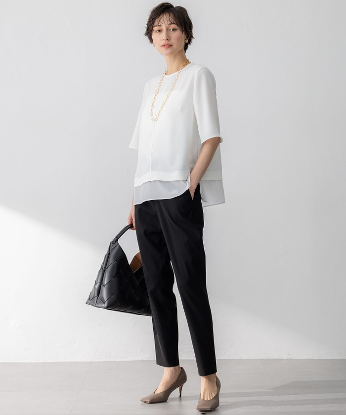 吸水速乾/UVカット/接触冷感】ストレッチジョーゼット シアー