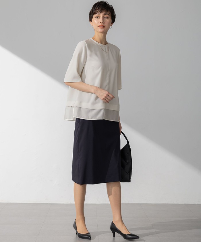 吸水速乾/UVカット/接触冷感】ストレッチジョーゼット シアーコンビ