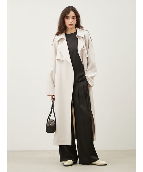 【関税込み】Mugler ベージュ ベルト トレンチコート Muglerのベージュ パネル トレンチコートがセール中